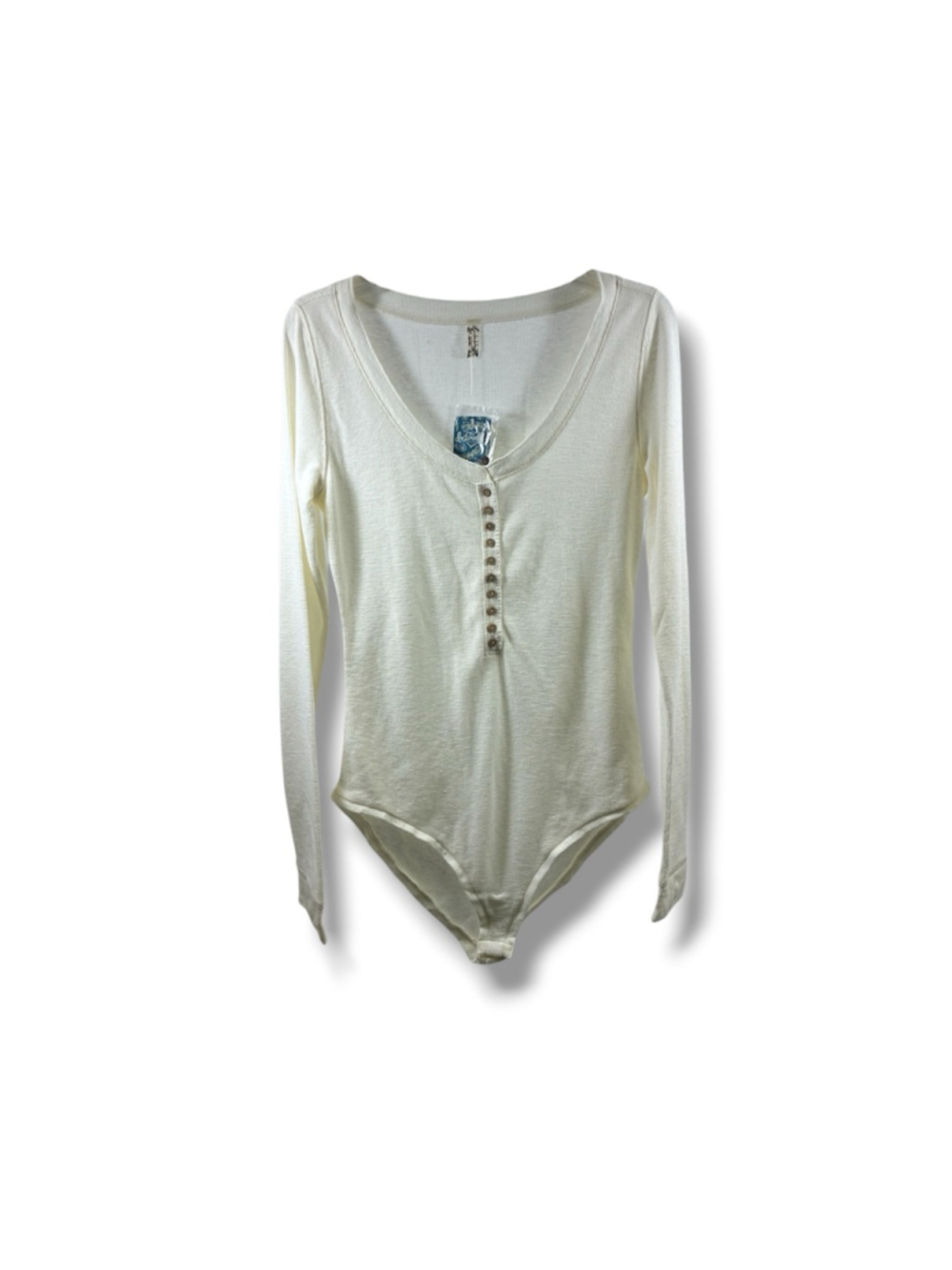 Intimately Free People NWT Dylan Long Sleeve Bodysuit in Ivory Cream Size L